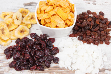 Healthy ingredients as source vitamins, carbohydrates and dietary fiber