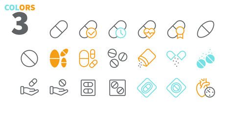 Medicine UI Pixel Perfect Well-crafted Vector Thin Line Icons 48x48 Ready for 24x24 Grid for Web Graphics and Apps with Editable Stroke. Simple Minimal Pictogram Part 1-3