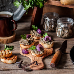 Mushroom Spread on Toasts