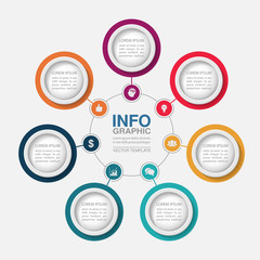 Vector infographic template for diagram, graph, presentation, chart, business concept with 7 options.