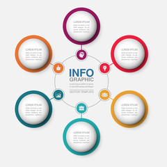 Vector infographic template for diagram, graph, presentation, chart, business concept with 6 options.