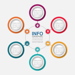 Vector infographic template for diagram, graph, presentation, chart, business concept with 6 options.