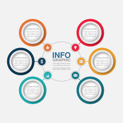 Vector infographic template for diagram, graph, presentation, chart, business concept with 6 options.