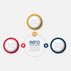 Vector infographic template for diagram, graph, presentation, chart, business concept with 3 options.