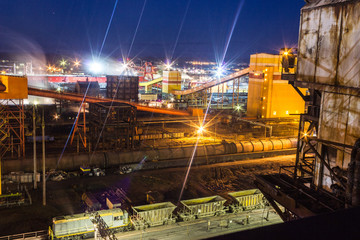 Fototapeta na wymiar Industrial logistics at night