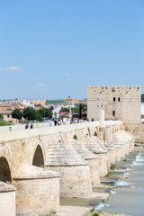 View to Roman bridge in Cordoba at Andalusia
