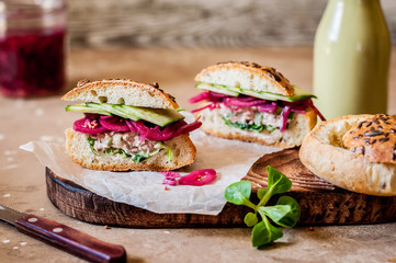 Tuna and Salad Bread Rolls