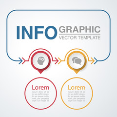 Fototapeta na wymiar Vector infographic template for diagram, graph, presentation, chart, business concept with 2 options.