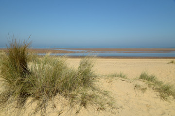 Path through sand dunes on Holkham Beach in Norfolk
