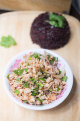 Thai spicy minced pork salad