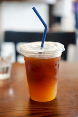Glass of coffee orange soda