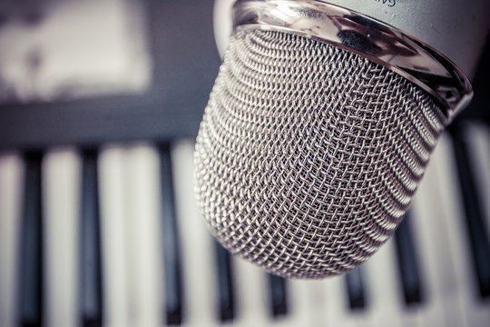Microphone in a recording studio
