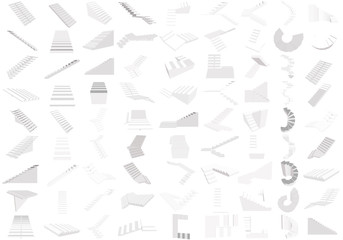 Set with many stairs