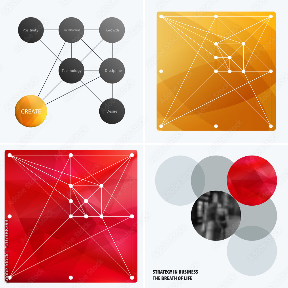 Poster abstract design of colourful vector elements for smooth background with round shapes rinds for busin