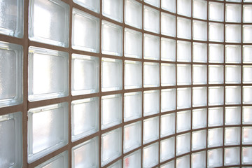 Interior glass block wall background