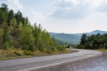 Road in mountain in summer day