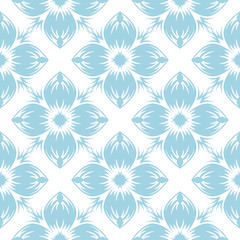 Fototapeta na wymiar Blue floral seamless design on white background