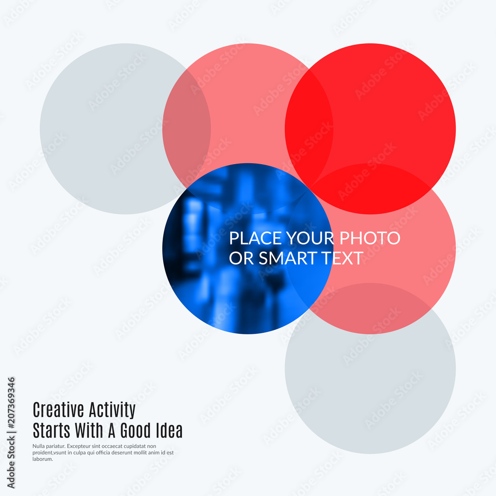 Poster abstract design of colourful vector elements for smooth background with round shapes rinds for busin