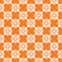 Orange and white floral seamless pattern