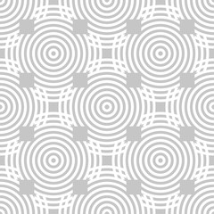 Gray and white geometric ornament. Seamless pattern