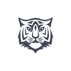 intimidating tiger front view theme logo template
