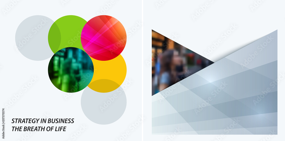Poster abstract design of colourful vector elements for smooth background with round shapes rinds for busin