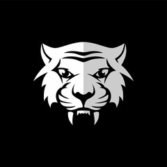 intimidating tiger front view theme logo template