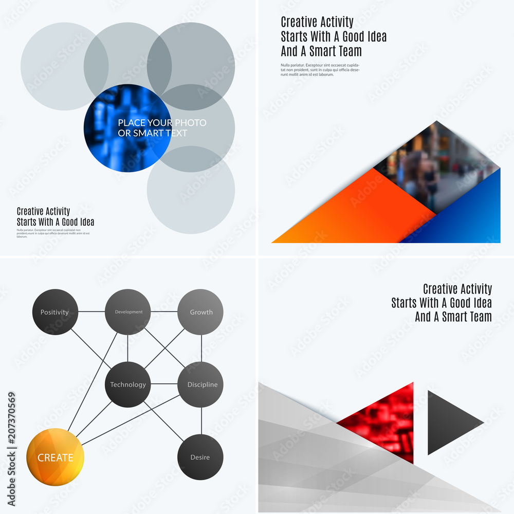 Poster abstract design of colourful vector elements for smooth background with round shapes rinds for busin
