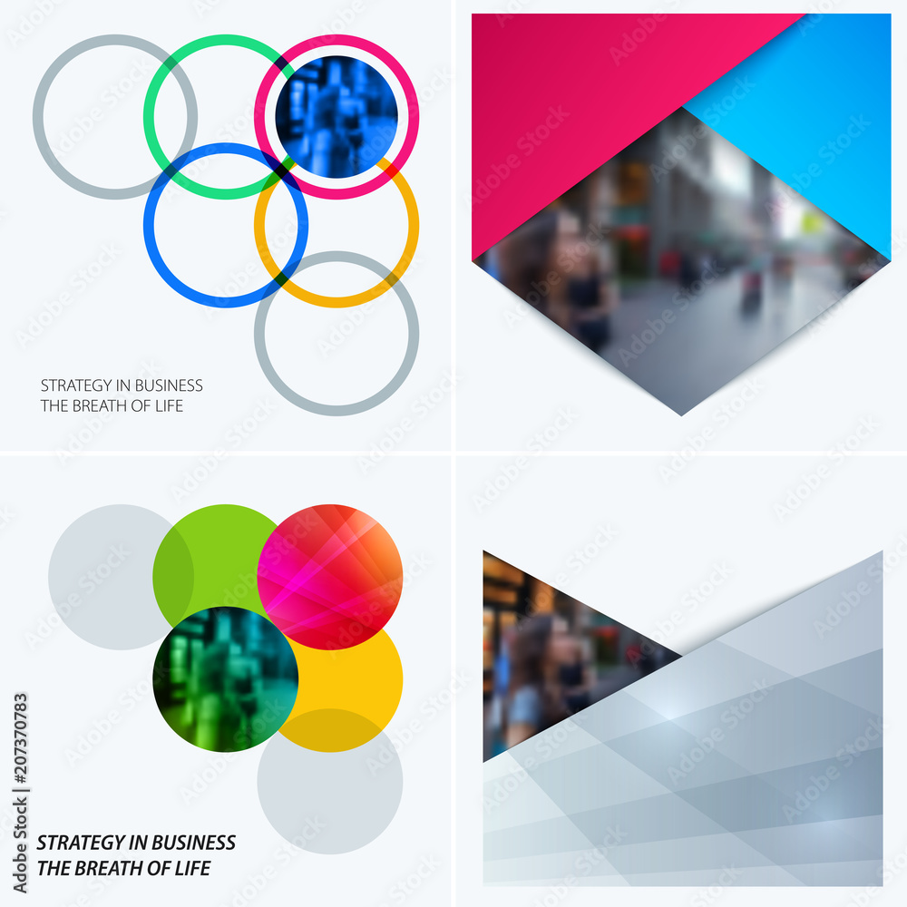 Aufkleber abstract design of colourful vector elements for smooth background with round shapes rinds for busin