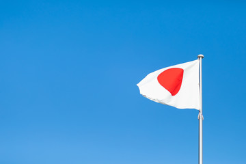 Fototapeta na wymiar 青空と日本国旗