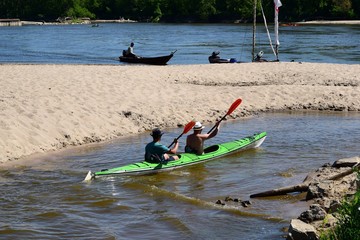 Fototapeta na wymiar canoeing on the river