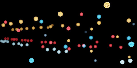 Bokeh traffic light at night in the street of a big city