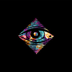 all seeing eye theme logo template