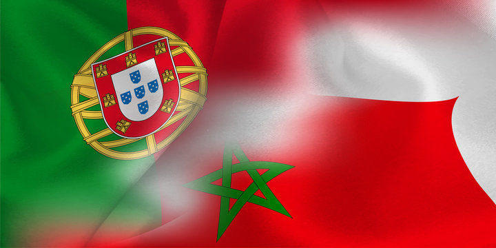 ポルトガル　モロッコ　 国旗　サッカー 
