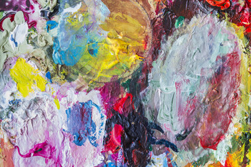 Abstract acrylic paint palette of colorful, mix color, background,vector illustration,a mixture of...