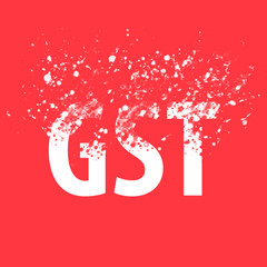 Burst GST letters. Concept of abolished goods and services tax.