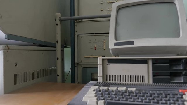 Retro, vintage computer. Old-style pc
