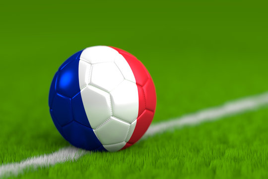 Soccer Ball With French Flag 3D Render