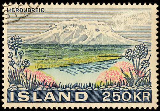 Herdubreid Volcano Stamp