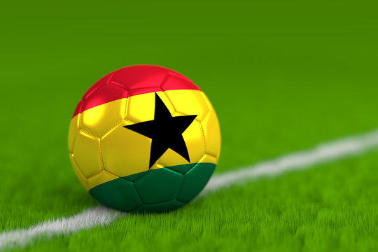Soccer Ball With Ghanaian Flag 3D Render