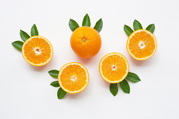 Fototapeta na wymiar Fresh orange citrus fruit isolated.
