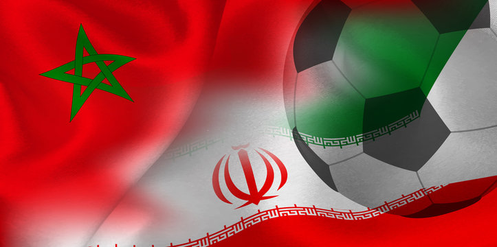 モロッコ　イラン　 国旗　サッカー