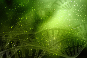 2d render of dna structure, abstract background