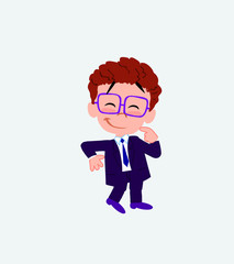 Businessman with glasses with funny expression. 