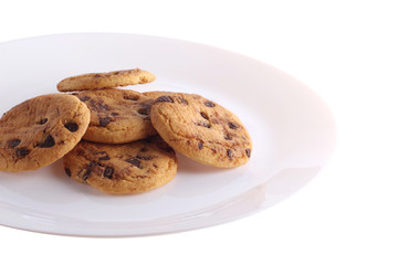 cookies isolated on white background on plate