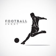 silhouette football player ready to shoot the ball © ShiipArts
