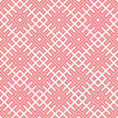 Seamless traditional Russian and slavic ornament embroidered cross-stitch.DISABLING LAYER, you can obtain seamless pattern