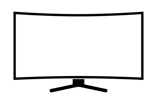 Black hd tv silhouette isolated on white