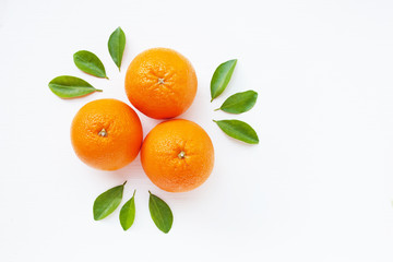 Fresh orange citrus fruit isolated.