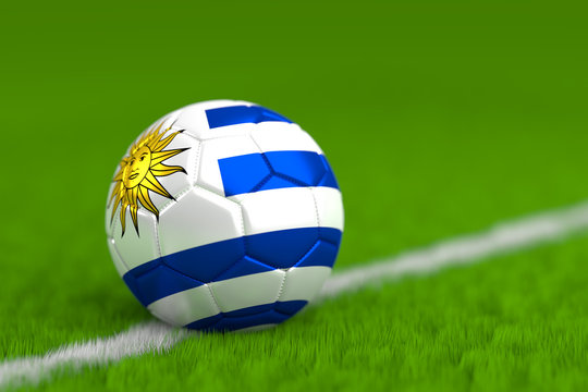 Soccer Ball With Uruguayan Flag 3D Render